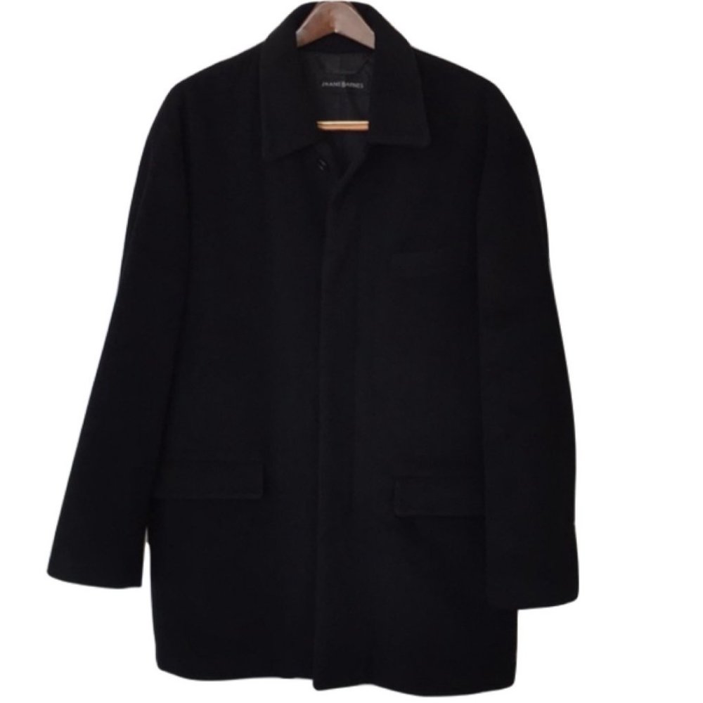 Jhane Barnes Men's Black Cashmere Blend Top Coat